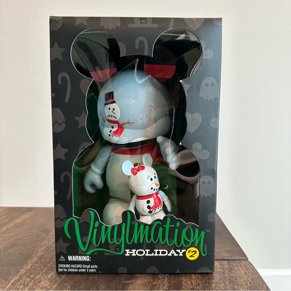 Disney Vinylmation Holiday 2 Series 9” Snow Globe Snowman Snow Girl LE